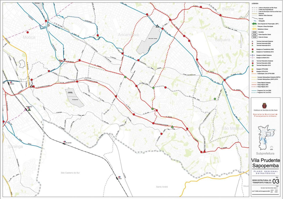 რუკა Sapopembra São Paulo - საზოგადოებრივი ტრანსპორტი