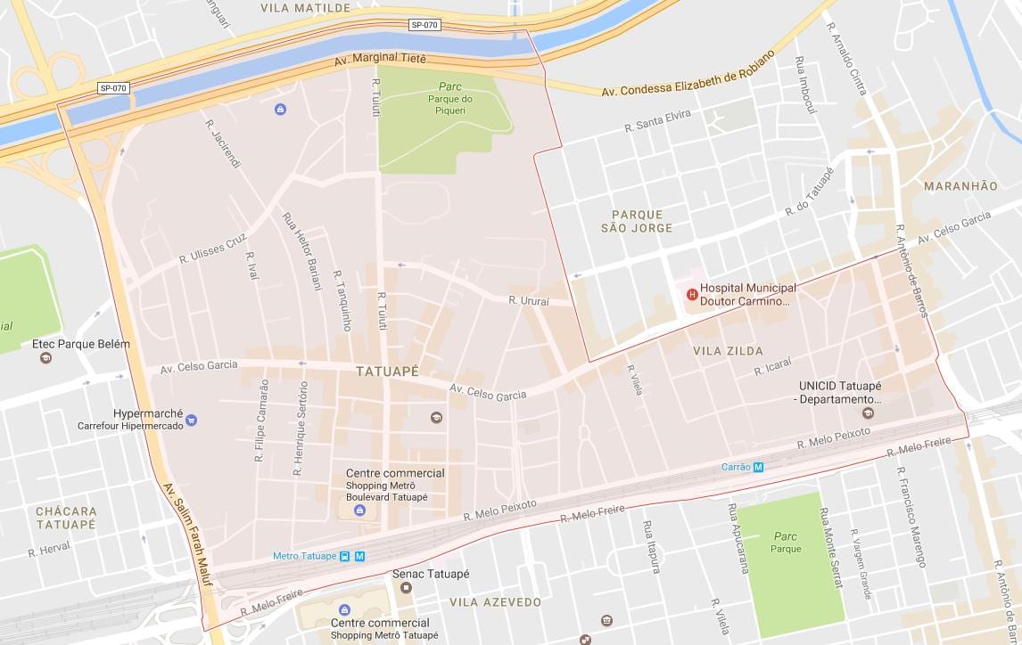 რუკა Tatuapé São Paulo