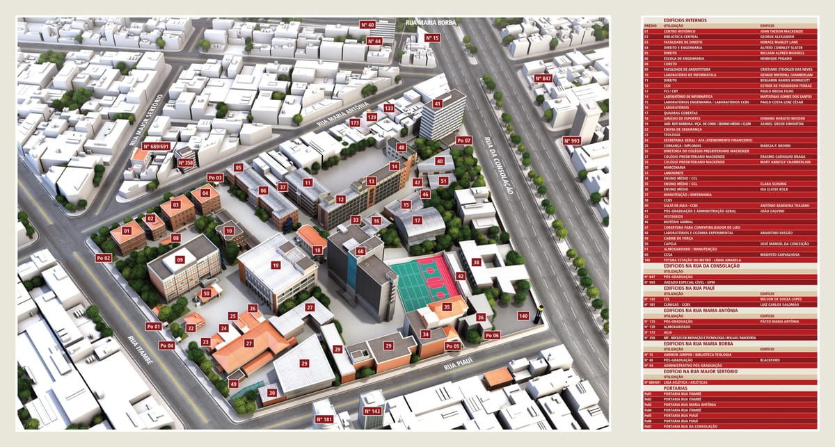 რუკა Universidade Presbiteriana Mackenzie