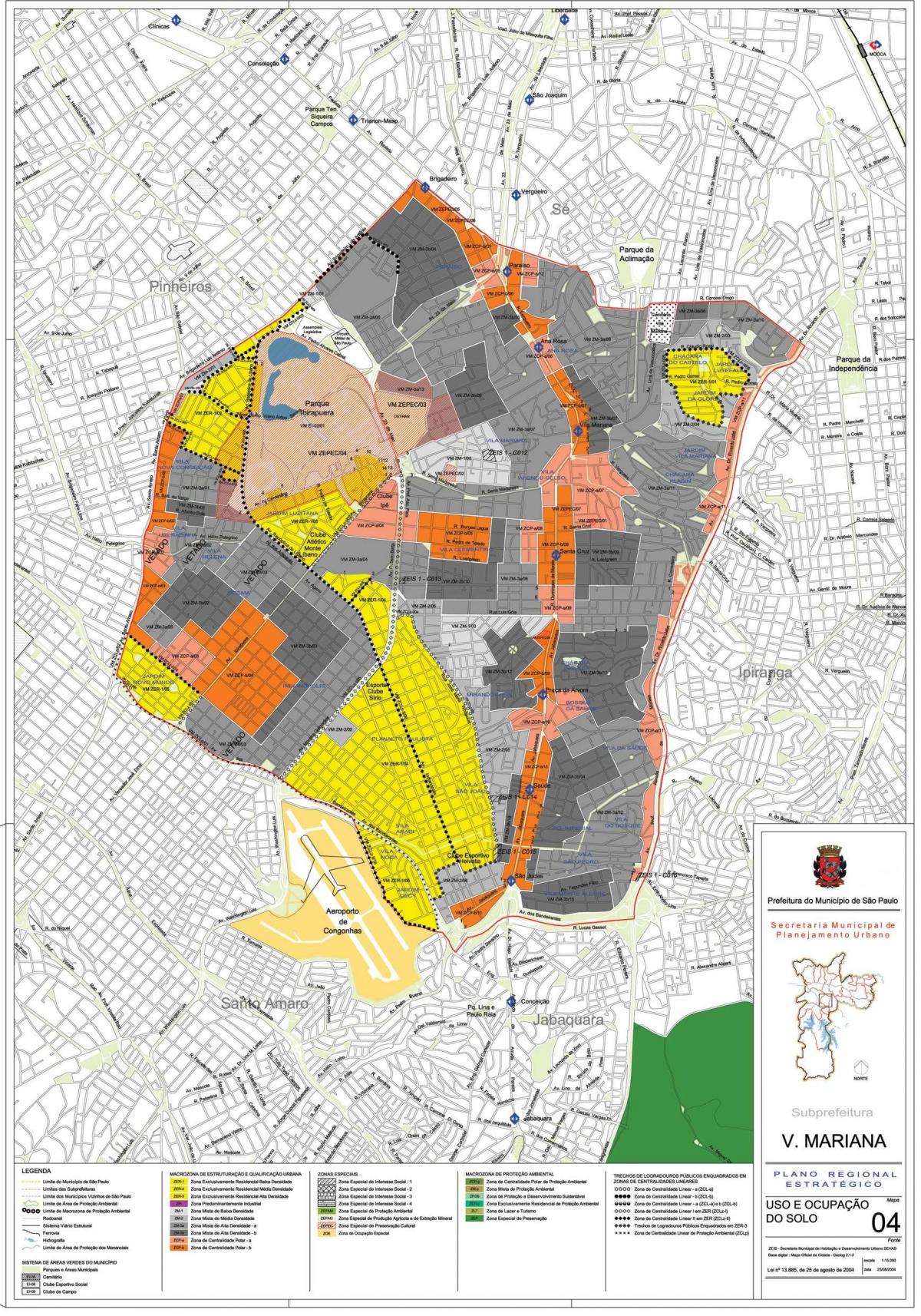 რუკა Vila მარიანა São Paulo - ოკუპაცია ნიადაგის