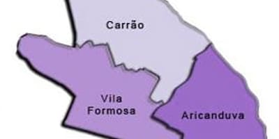 რუკა Aricanduva-ვილა Formosa sub-prefecture