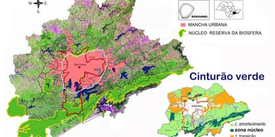 რუკა ბიოსფერული რეზერვის მწვანე ქამარი of São Paulo