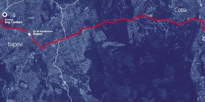 რუკა corredor BRT metropolitano Itapevi-Cotia