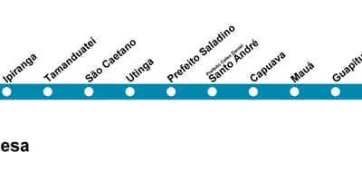 რუკა CPTM São Paulo - ხაზი 10 - ფირუზი