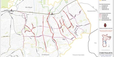 რუკა Itaim Paulista - ვილა Curuçá São Paulo - გზები