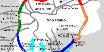 რუკა Mário Covas გზატკეცილი - SP 21