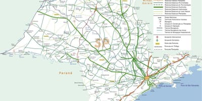 Map of São Paulo მაგისტრალების
