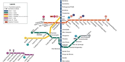 Map of São Paulo მეტრო