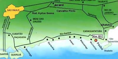 Map of São Paulo პლაჟები