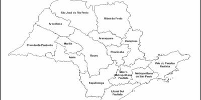 Map of São Paulo ქალიშვილი - რეგიონების სახელები