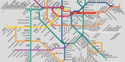 Map of São Paulo ქსელი მეტრო