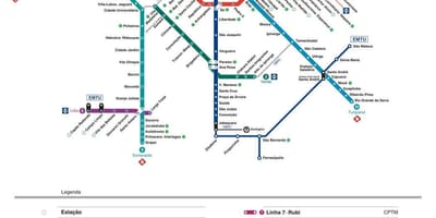 Map of São Paulo CPTM ტრანსპორტი