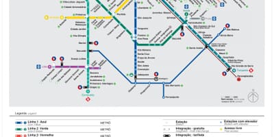 Map of São Paulo EMTU